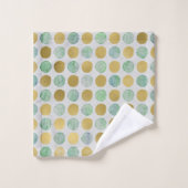 Points Brown Turquoises Gold modernes et élégants (Gant de toilette)