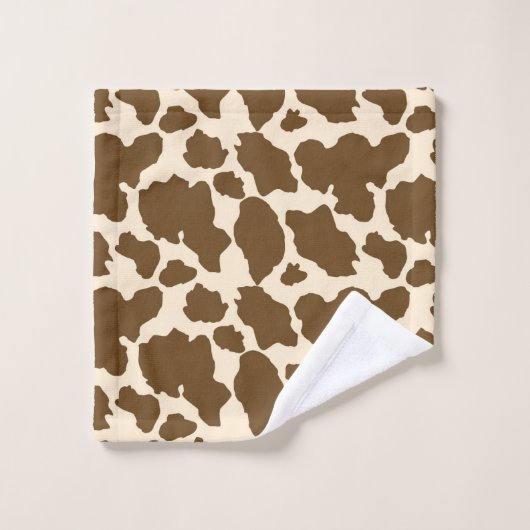 Points Brown Vache Imprimer Fermier Animaux de fer (Gant de toilette)