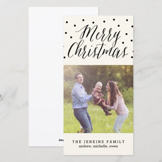 Points classiques Carte photo de Noël (Devant / Derrière)