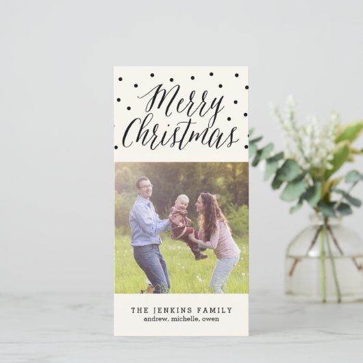 Points classiques Carte photo de Noël (Debout devant)