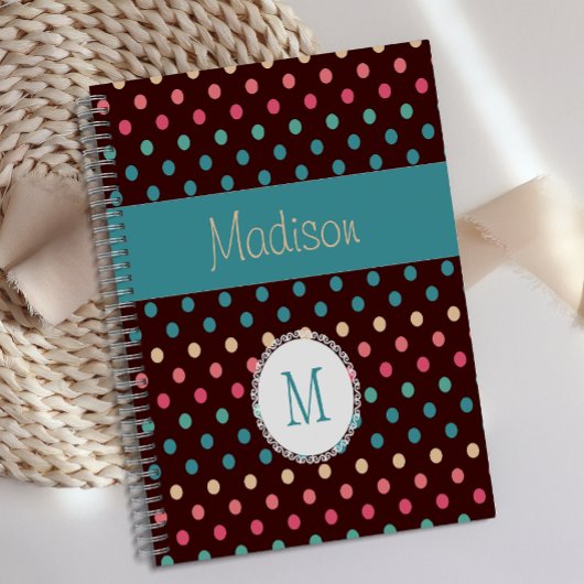 Points colorés amusants Monogramme tendance multic