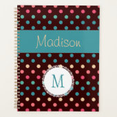 Points colorés amusants Multicolor Monogramme tend (Devant)