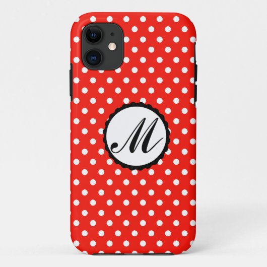 Points colorés Monogramme personnalisé coque iphon (Dos)