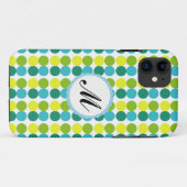 Points colorés Personnalisé Monogramme coque iphon (Dos (Horizontal))
