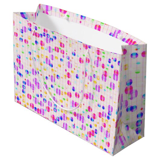 Points colorés sur le sac cadeau rose (Dos Angle)