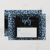 Points Confetti Aquarelle Bleue Réponse du Mariage (Devant / Derrière)