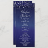 Points Confetti Argent Élégants | Bleu - Programme (Devant / Derrière)