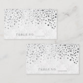 Points Confetti Argent Faux Cartes de Place (Devant / Derrière)