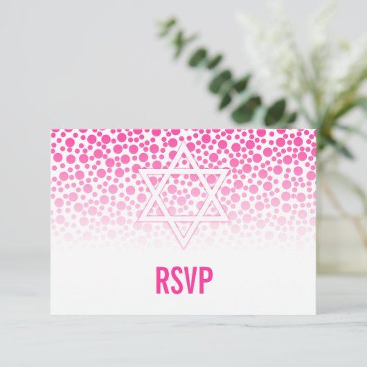 Points Confetti Bat mitzvah rose chaud RSVP (Debout devant)