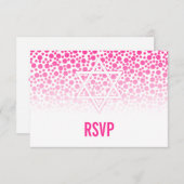 Points Confetti Bat mitzvah rose chaud RSVP (Devant / Derrière)