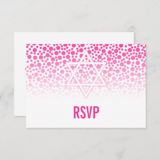 Points Confetti Bat mitzvah rose chaud RSVP (Devant / Derrière)