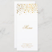 Points Confetti Blanc et Or - Menu (Devant / Derrière)