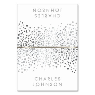 Points Confetti Blancs Et Argent Élégants Cartes