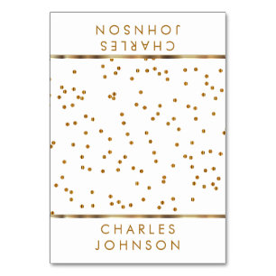 Points Confetti blancs et or Cartes