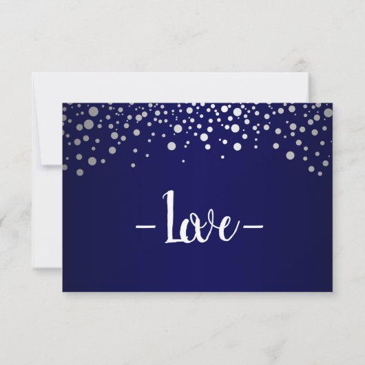 Points Confetti bleu marine et argent - RSVP (Dos)