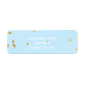 Points Confetti Bleu & Or Étiquette de adresse mod (Devant)