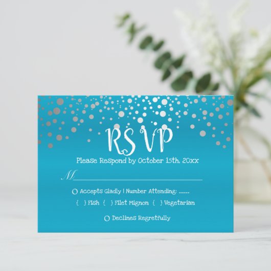 Points Confetti bleu turquoise et argent - RSVP (Debout devant)