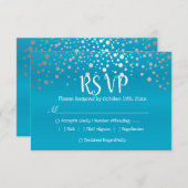 Points Confetti bleu turquoise et argent - RSVP (Devant / Derrière)