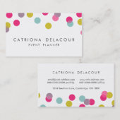 Points Confetti colorés Carte de visite moderne (Devant / Derrière)