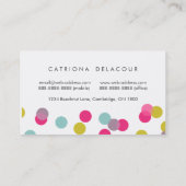 Points Confetti colorés Carte de visite moderne (Dos)