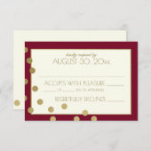 Points Confetti de Bourgogne et d'or Réponse Maria (Devant / Derrière)