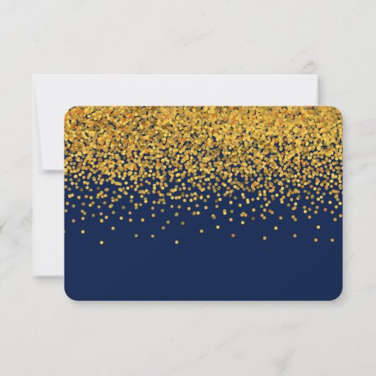 Points Confetti en or et en verre bleu RSVP (Dos)