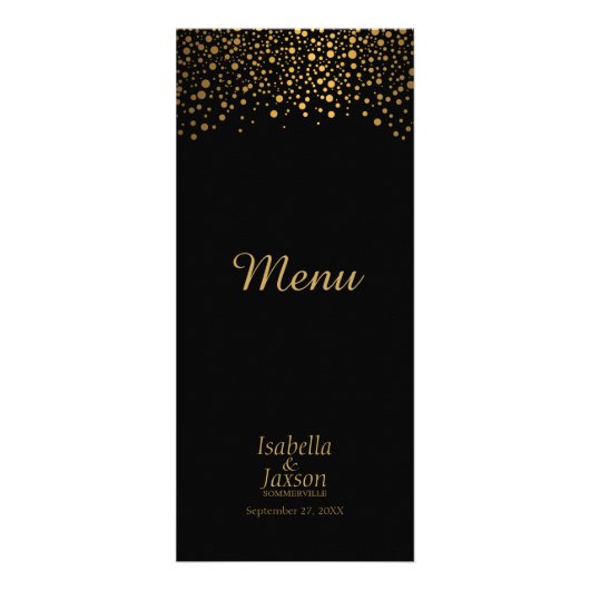 Points Confetti Foil Noir et Or - Menu (Devant)