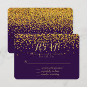 Points Confetti Glam or et violet RSVP (Devant / Derrière)