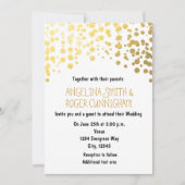 Points Confetti Gold Foil Faire-part de mariage bl (Devant)