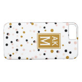 Points Confetti modernes Monogram iPhone 7 Coque (Dos (Horizontal))