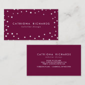Points Confetti Motif Carte de visite moderne (Devant / Derrière)