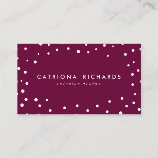 Points Confetti Motif Carte de visite moderne (Devant)