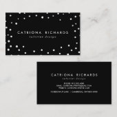 Points Confetti Noir & Blanc Carte de visite moder (Devant / Derrière)