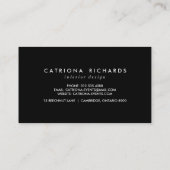 Points Confetti Noir & Blanc Carte de visite moder (Dos)