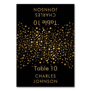Points Confetti Noir et Or - Cartes de Place