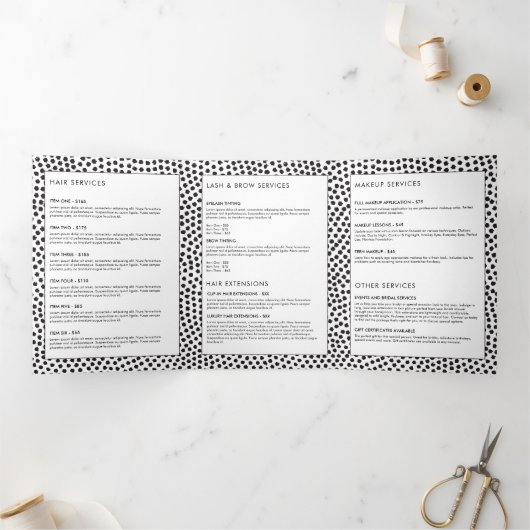 Points Confetti Noir Luxe avec Brochure Gold Bar (Intérieur)