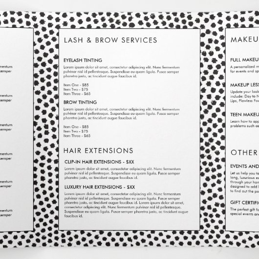 Points Confetti Noir Luxe avec Brochure Gold Bar (Intérieur au milieu)