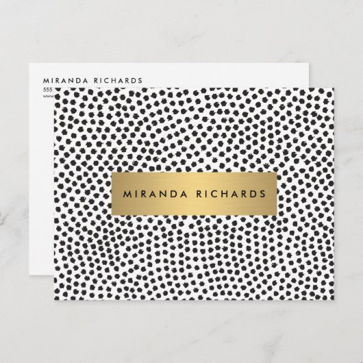 Points Confetti Noir Luxe avec Carte Postale Gold  (Devant / Derrière)