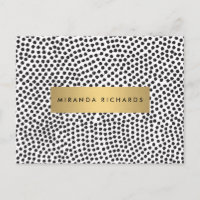 Points Confetti Noir Luxe avec Carte Postale Gold