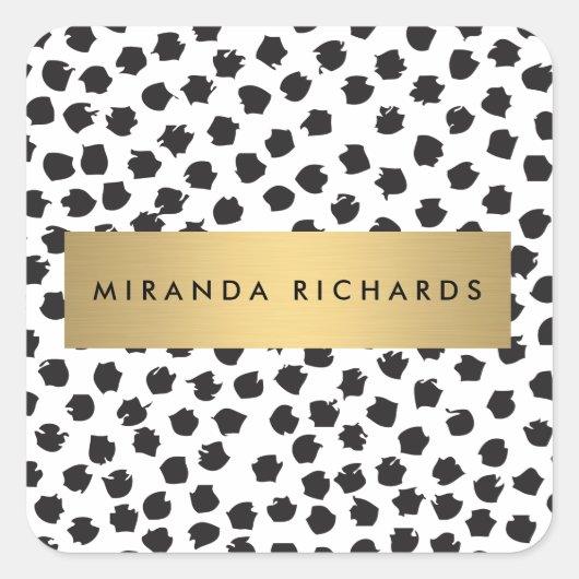 Points Confetti Noir Luxe II avec Stickers Bar Or (Devant)