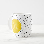 Points Confetti noirs et blancs Mug Monogramme jau (Devant gauche)