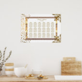 Points Confetti Or encadrés -18 Tableau de sièges (Cuisine)