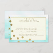 Points Confetti Or et réponse Mariage Aquarelle (Devant / Derrière)