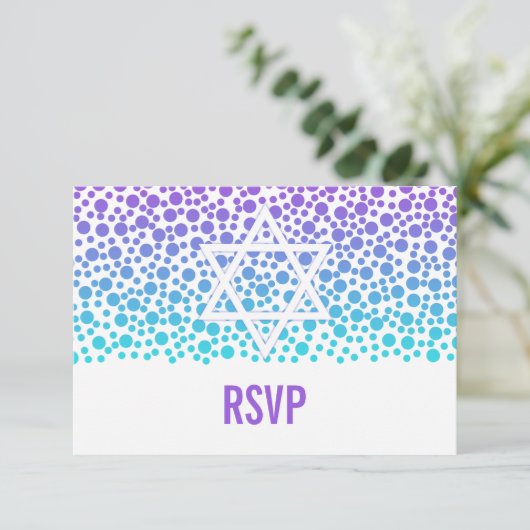 Points Confetti Purple Bat mitzvah Turquoise RSVP (Debout devant)