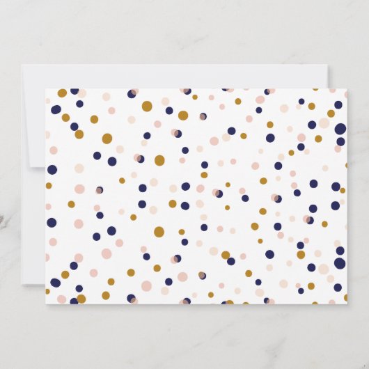 Points Confetti rose et or Faire-part de mariage I (Dos)