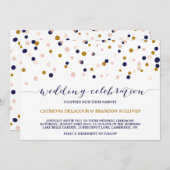 Points Confetti rose et or Faire-part de mariage I (Devant / Derrière)