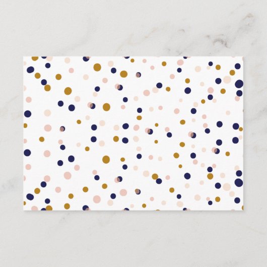 Points Confetti Rose & Or - Carte d'hébergement II (Dos)