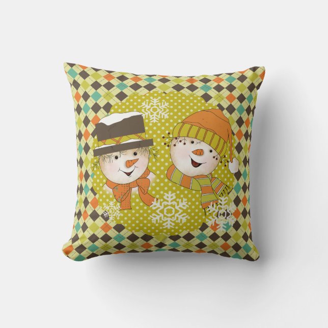 Points Couple Snowmen et Coussin de vacances Jacqu (Recto)