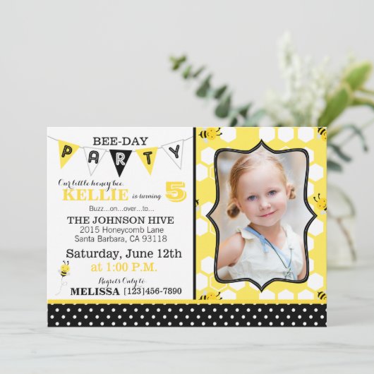 Points d'abeille à miel et Invitation d'abeille à  (Debout devant)