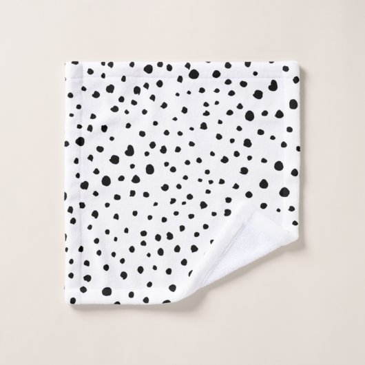 Points dalmatiens, Points dalmatiens, Noir et Blan (Gant de toilette)